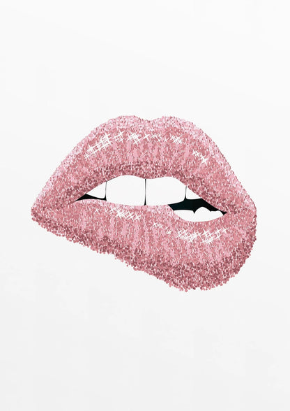 Pink Shiny Lips | Glam Modern Art