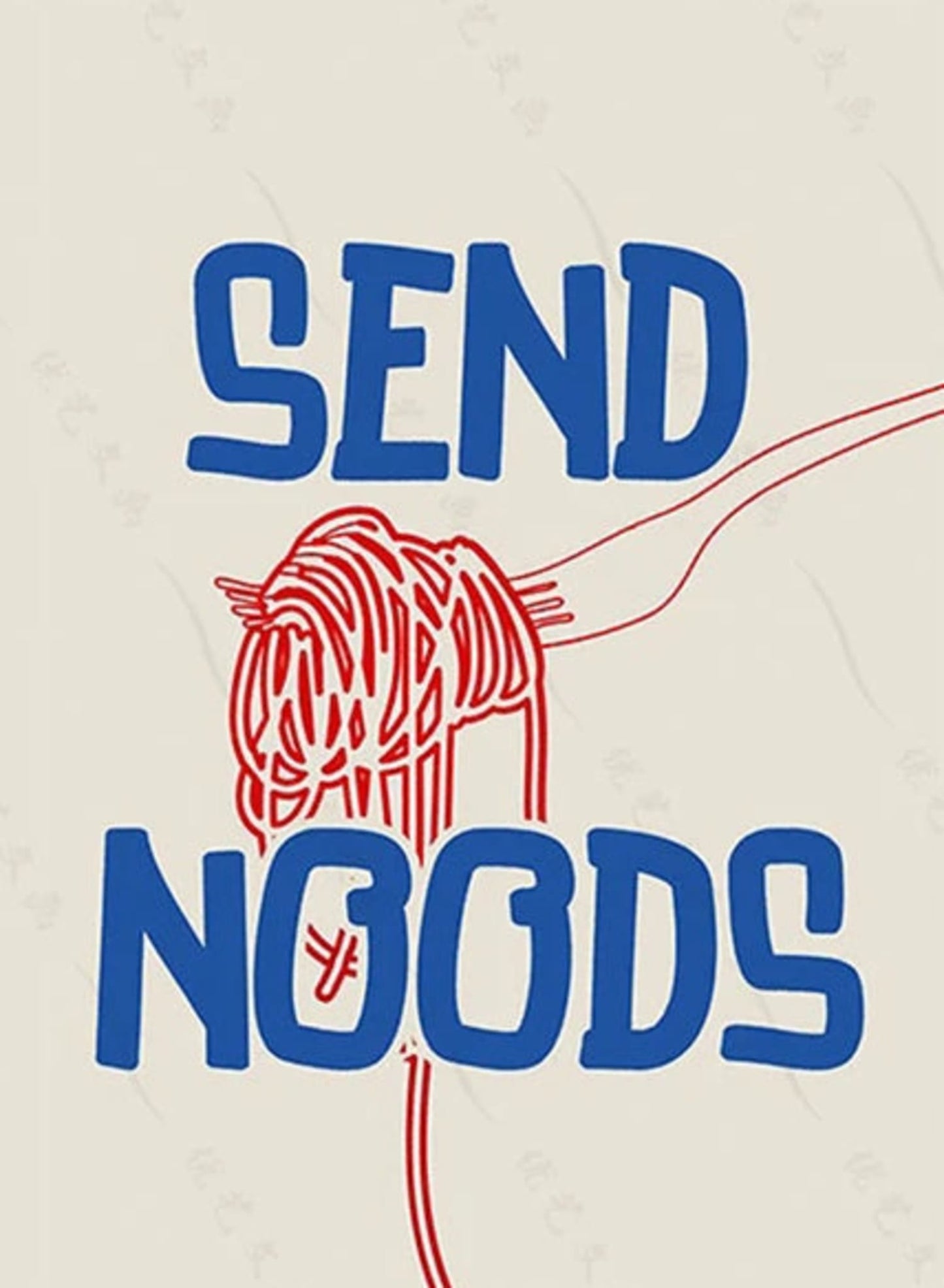 Vintage Kitchen Poster | Send Noods | Food Art Print | Retro Culinary Wall Decor