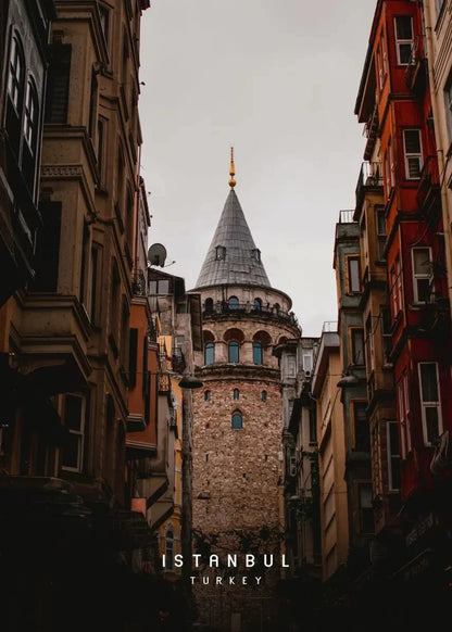 Galata Tower Poster | Historic Istanbul Landmark | Stunning Turkish Architecture | Medieval Stone Tower Art | Wall Decor
