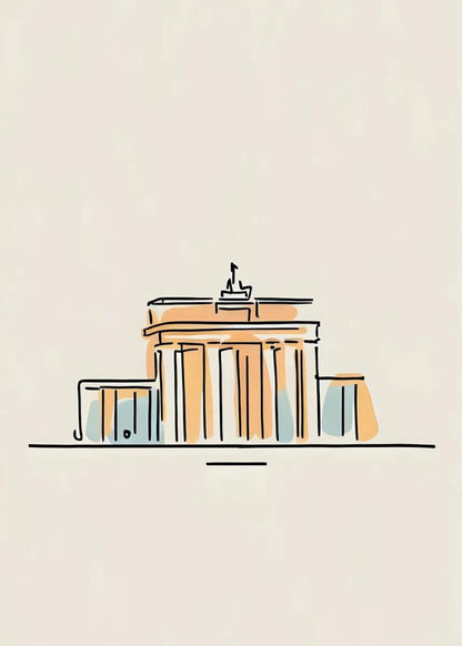Minimalist Acropolis | Simplistic Line Art