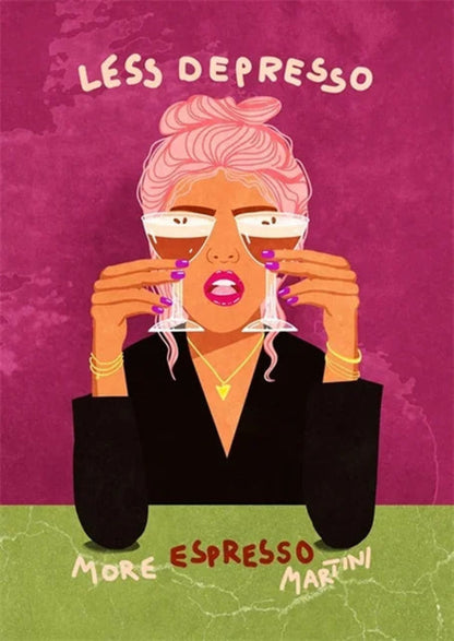Less Depresso More Espresso Martini | Fun Bar Quote