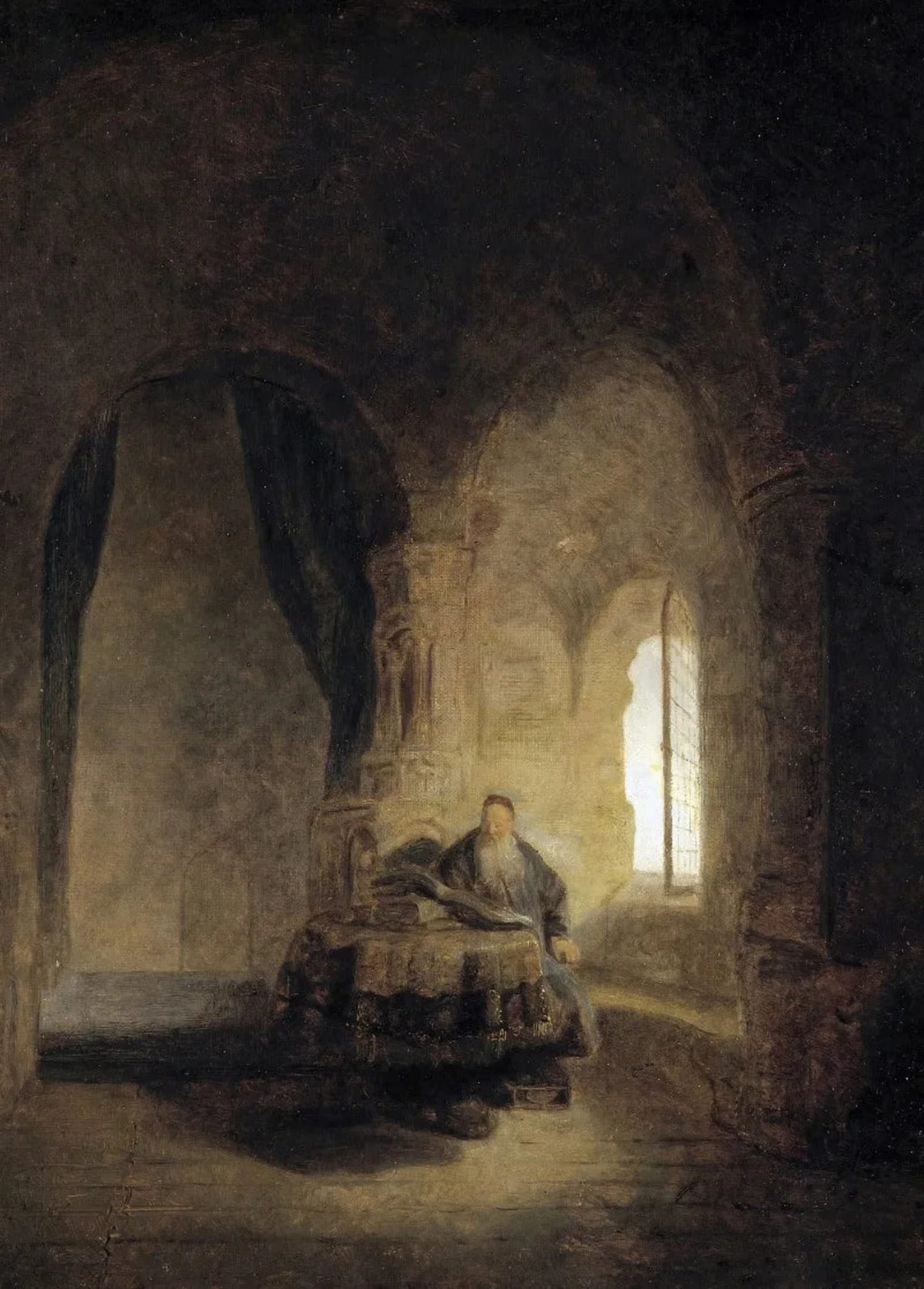 Rembrandt | Philosopher Reading | Vintage Classic Art