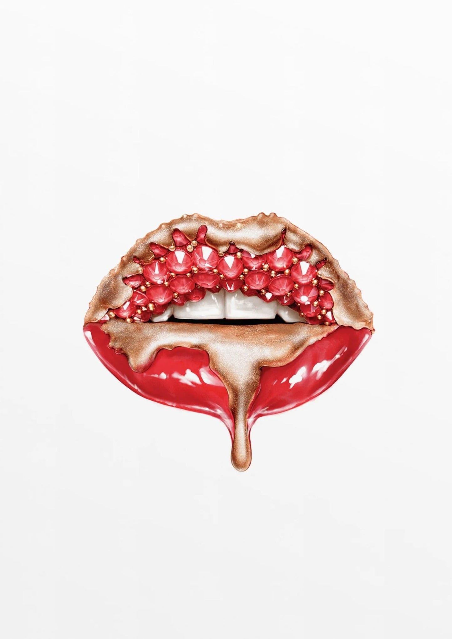 Red Glitter Lips | Glam Wall Art