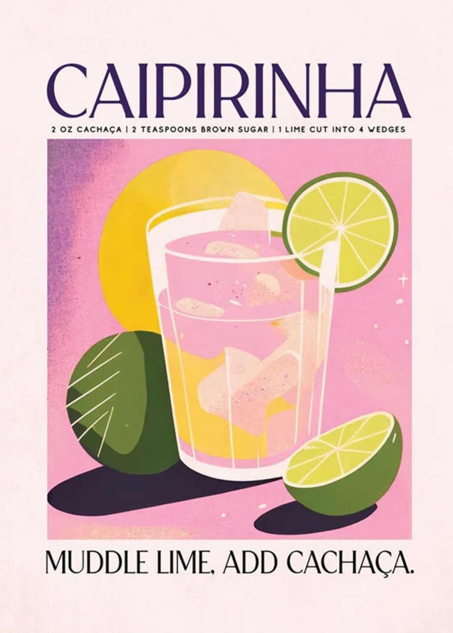 Caipirinha Cocktail Party Art | Muddle Lime & Cachaça
