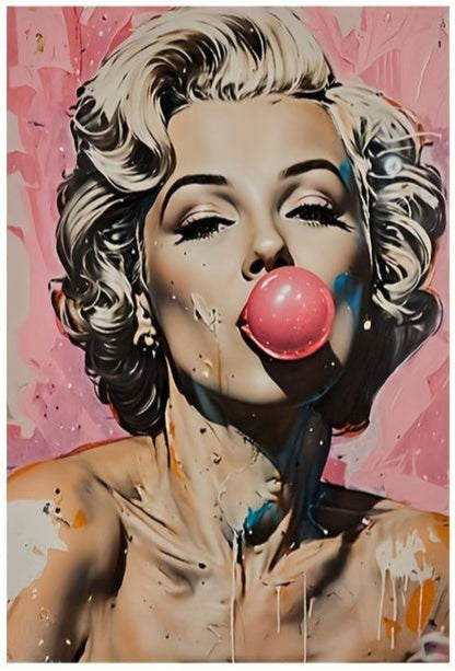 Dreamy Pink Poster | Bubble Gum Art | Mary Jane Design | Home Decor | Artwork