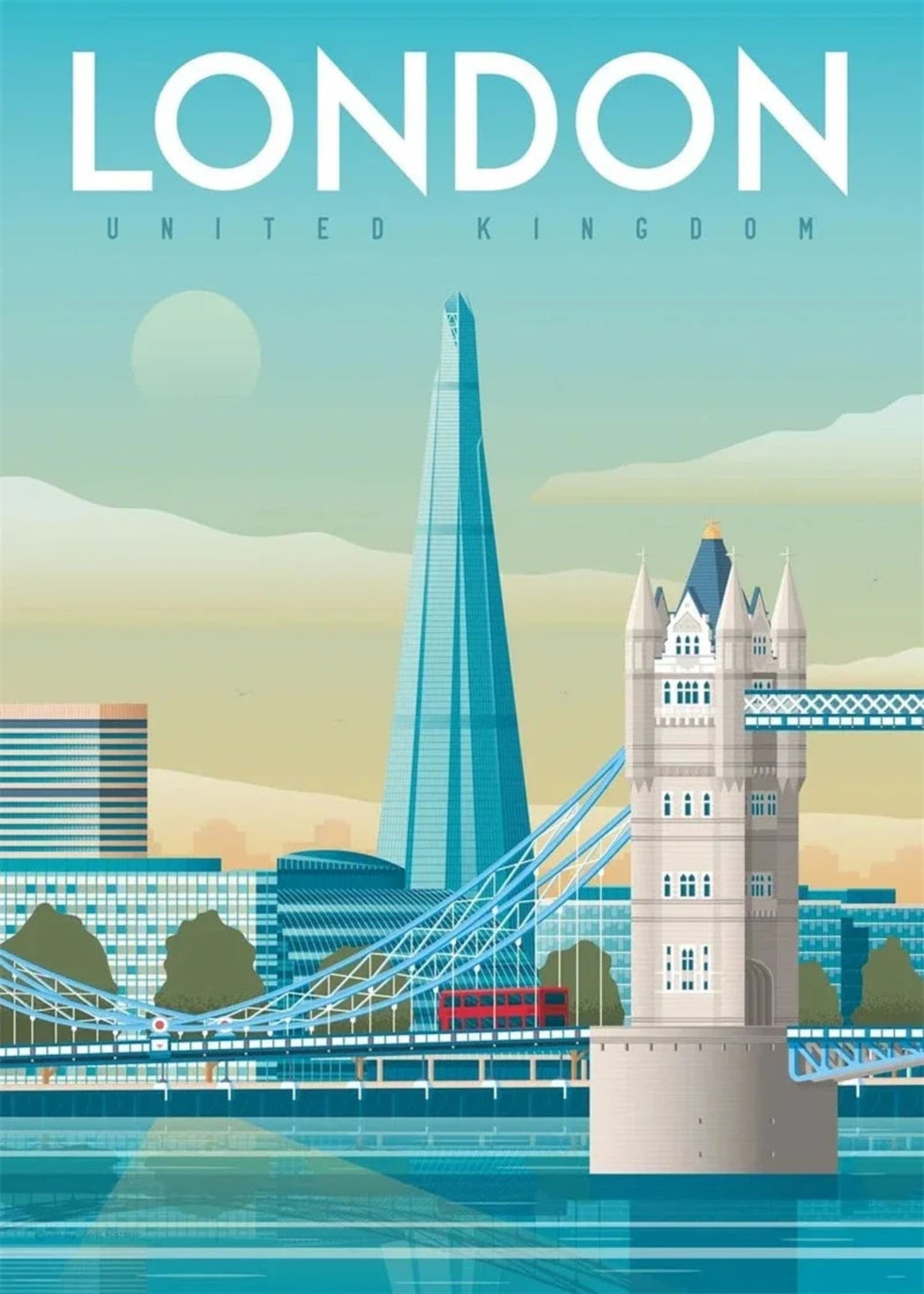 London Tower Bridge | Iconic Cityscape Poster | United Kingdom Landmark Art | Home Decor