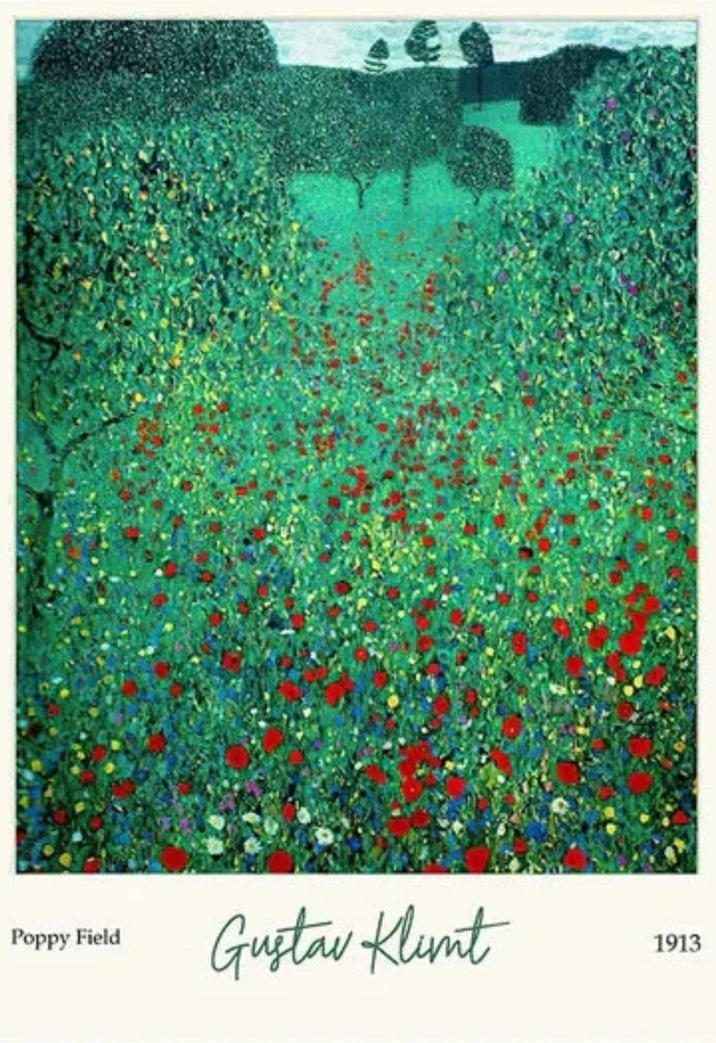 Klimt Poppy Field | Colorful Landscape