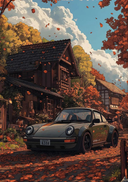 Vintage Sports Car | Scenic Alpine Drive | Autumn Countryside