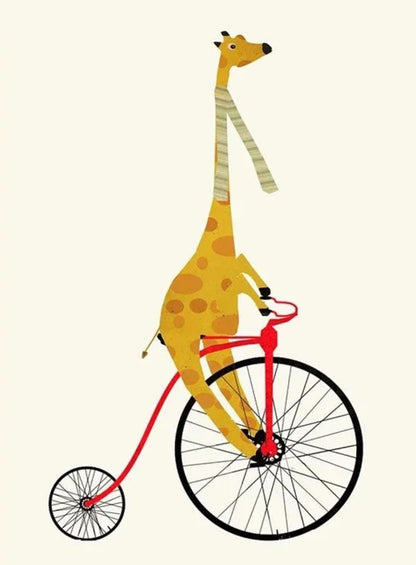 Whimsical Giraffe Cycling | Joyful Animated Art