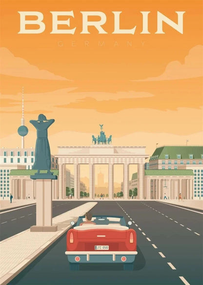 Iconic Destinations | Berlin Autobahn Scenic Poster | Germany Travel Artwork | Wall Decor