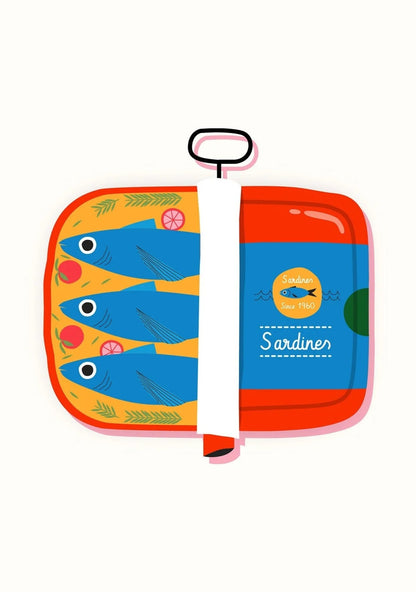 Vintage 1960 Sardines Illustration