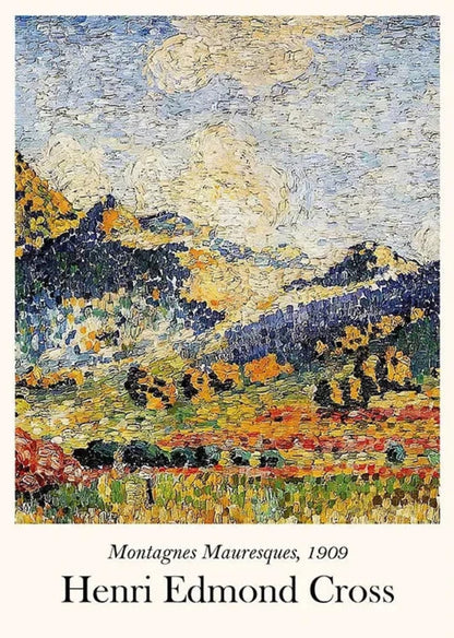 Henri Edmond Cross | Les Petits Montagnes Mauresques Poster | Artistic Landscape Print | Home Decor Wall Art