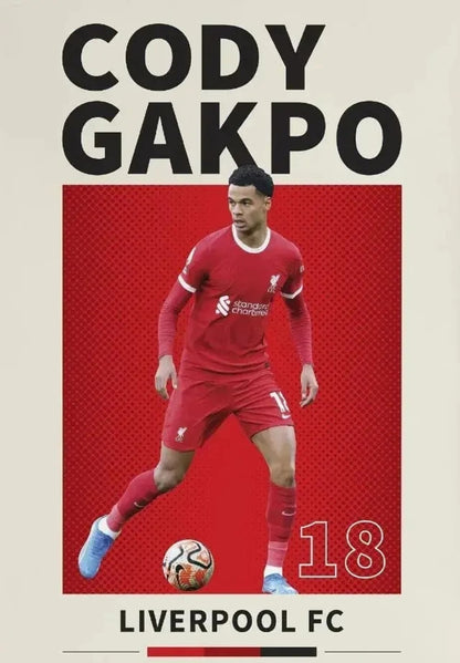 Cody Gakpo Poster | Famous Football Players Art | Soccer Decor | Home Wall Decoration