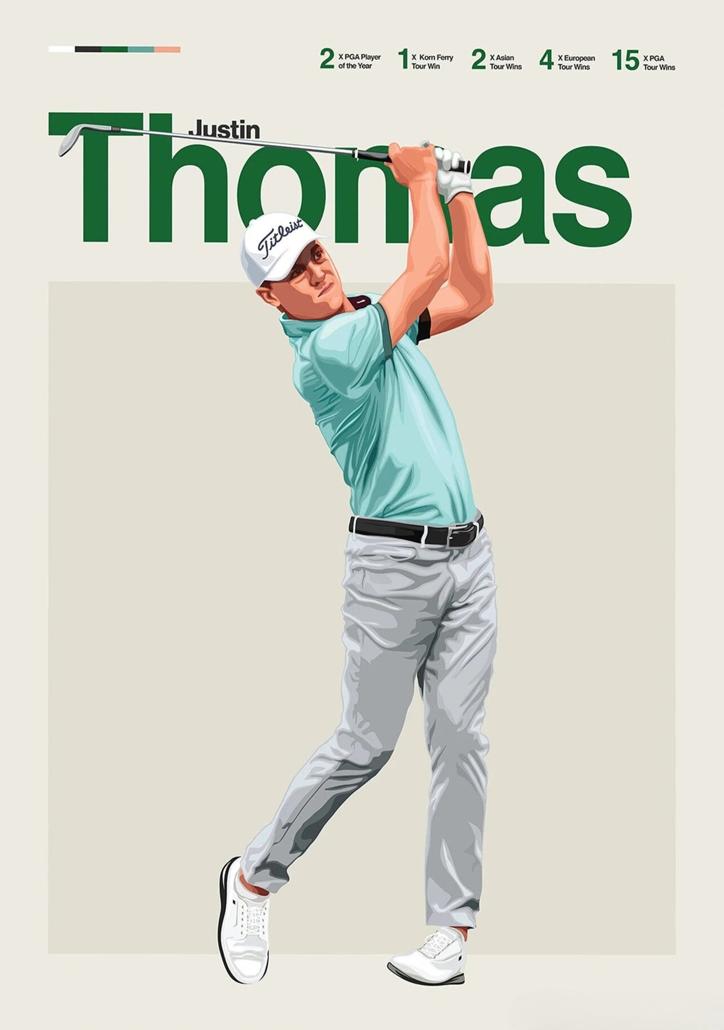 Justin Thomas | Golf Legend | Dynamic Art
