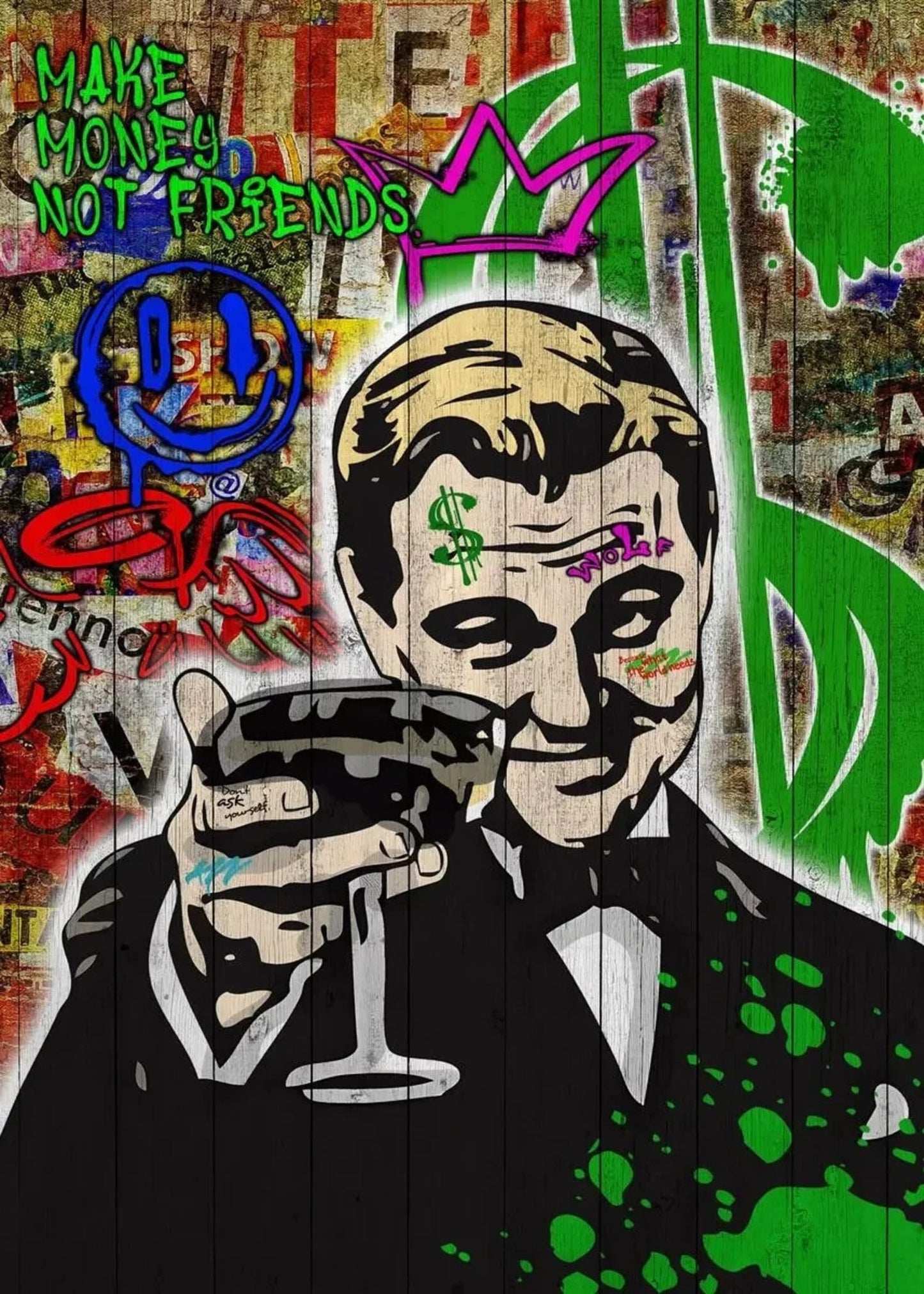 The Wolf of Wall Street Poster | Leonardo DiCaprio Canvas Wall Art | Movie Poster for Living Room Decor