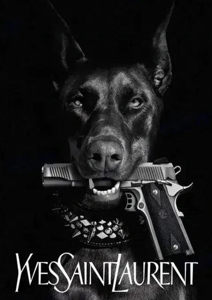 Yves Saint Laurent | Doberman & Paris Skyline