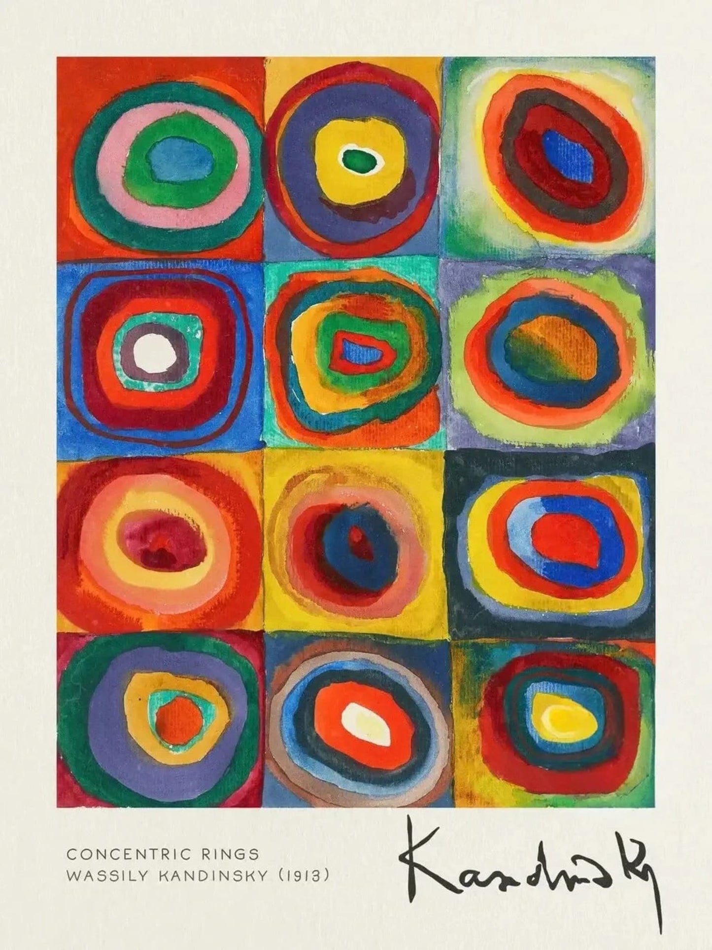 Kandinsky | Color Study: Squares with Concentric Circles | 1913