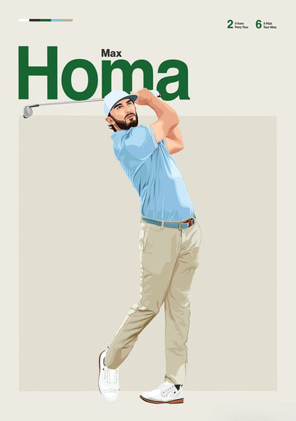 Max Homa | Golf Legends Art