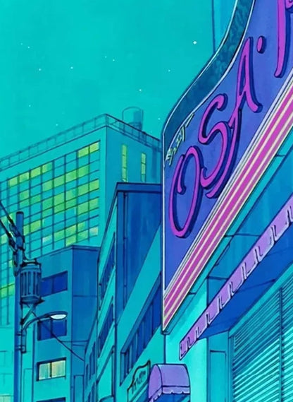 Classic Japanese Anime | City Glow Vibrant Art