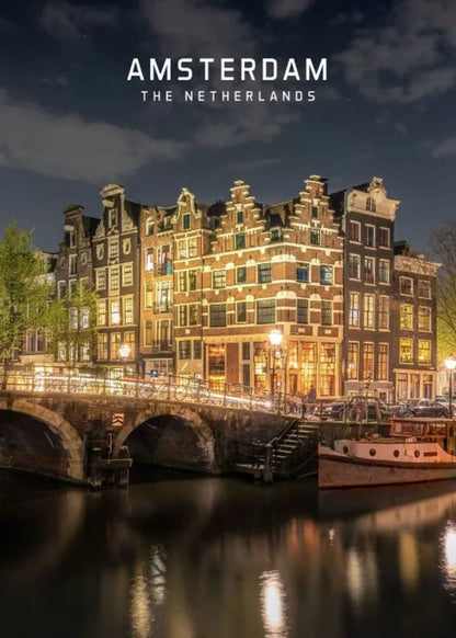 Amsterdam Canal Bridge | European Scenic Cityscape
