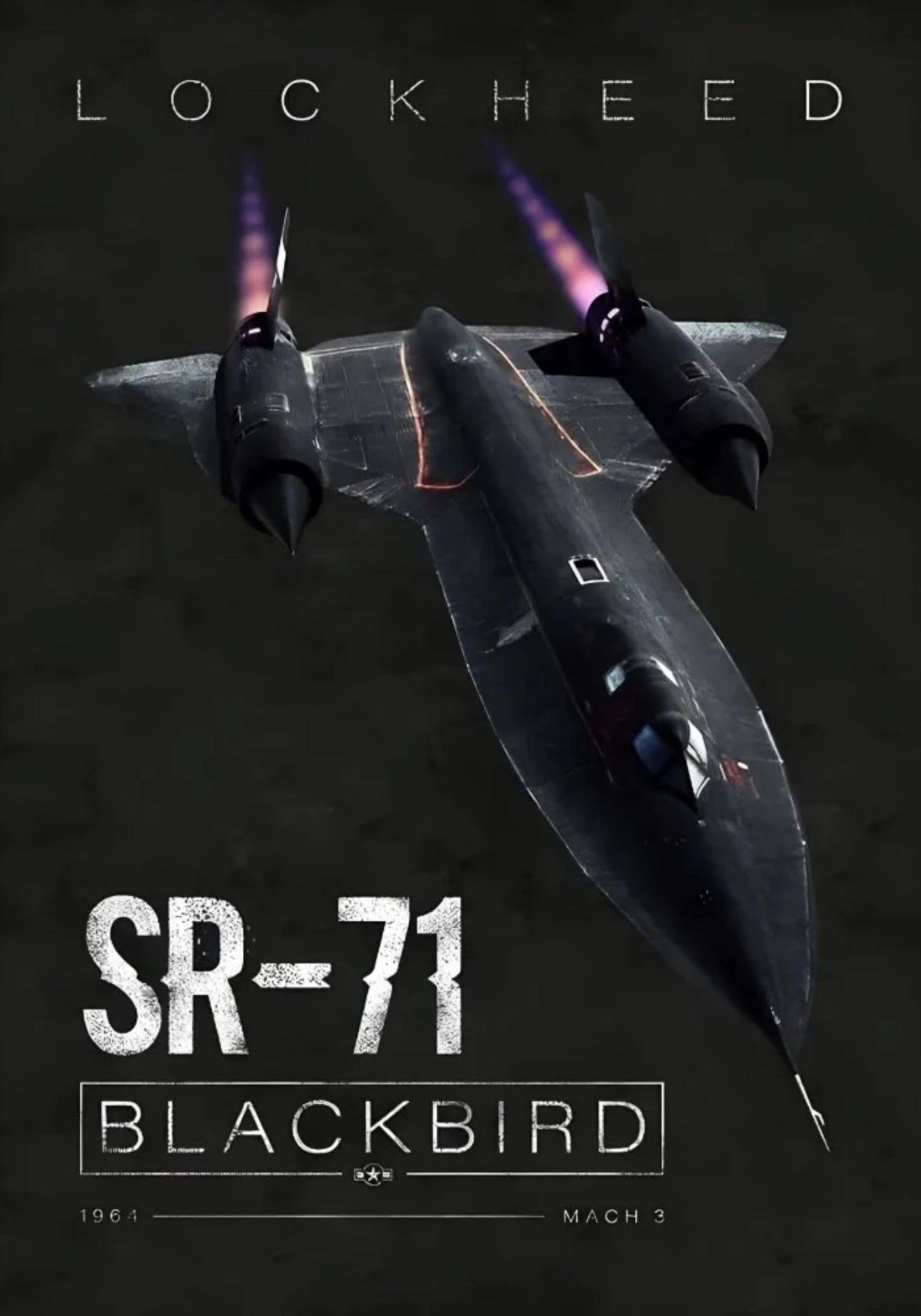 Lockheed SR-71 Blackbird Aircraft Poster | Aviation Wall Art | High-quality Print for Home Decor Enthusiasts