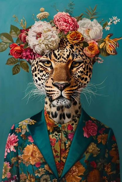 Jungle Royalty | Elegant Feline with Pearls
