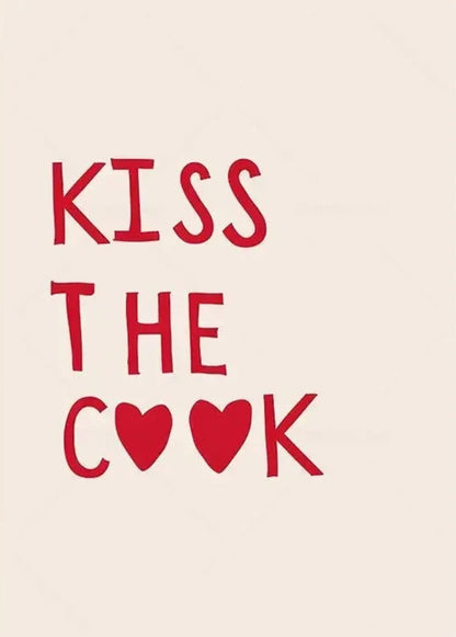 Minimalist Kitchen Art | Kiss The Cook | Black & White