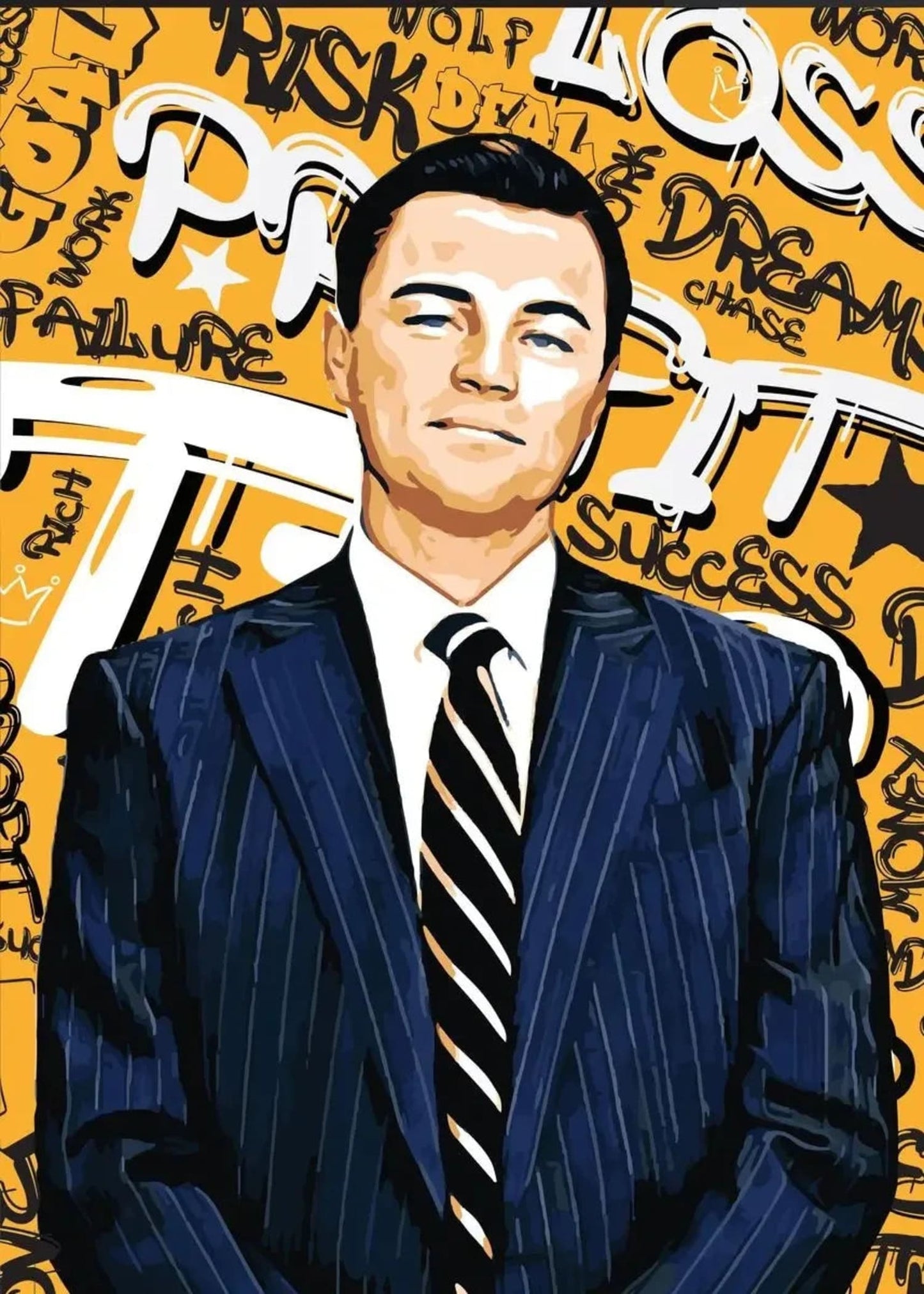 Leonardo DiCaprio Canvas Poster | Classic Movie The Wolf of Wall Street | Home Wall Art Decor Print