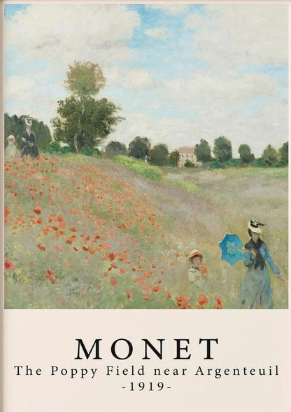 Monet | The Poppy Field near Argenteuil | Impressionist Art