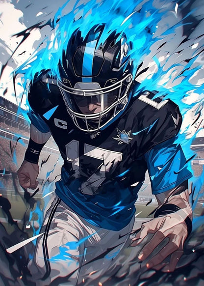 #17 | American Football Poster | Dynamic Tribute to Sporting Excellence | Iconic Athlete Artwork | Celebrating Passion, Power, and Achievement