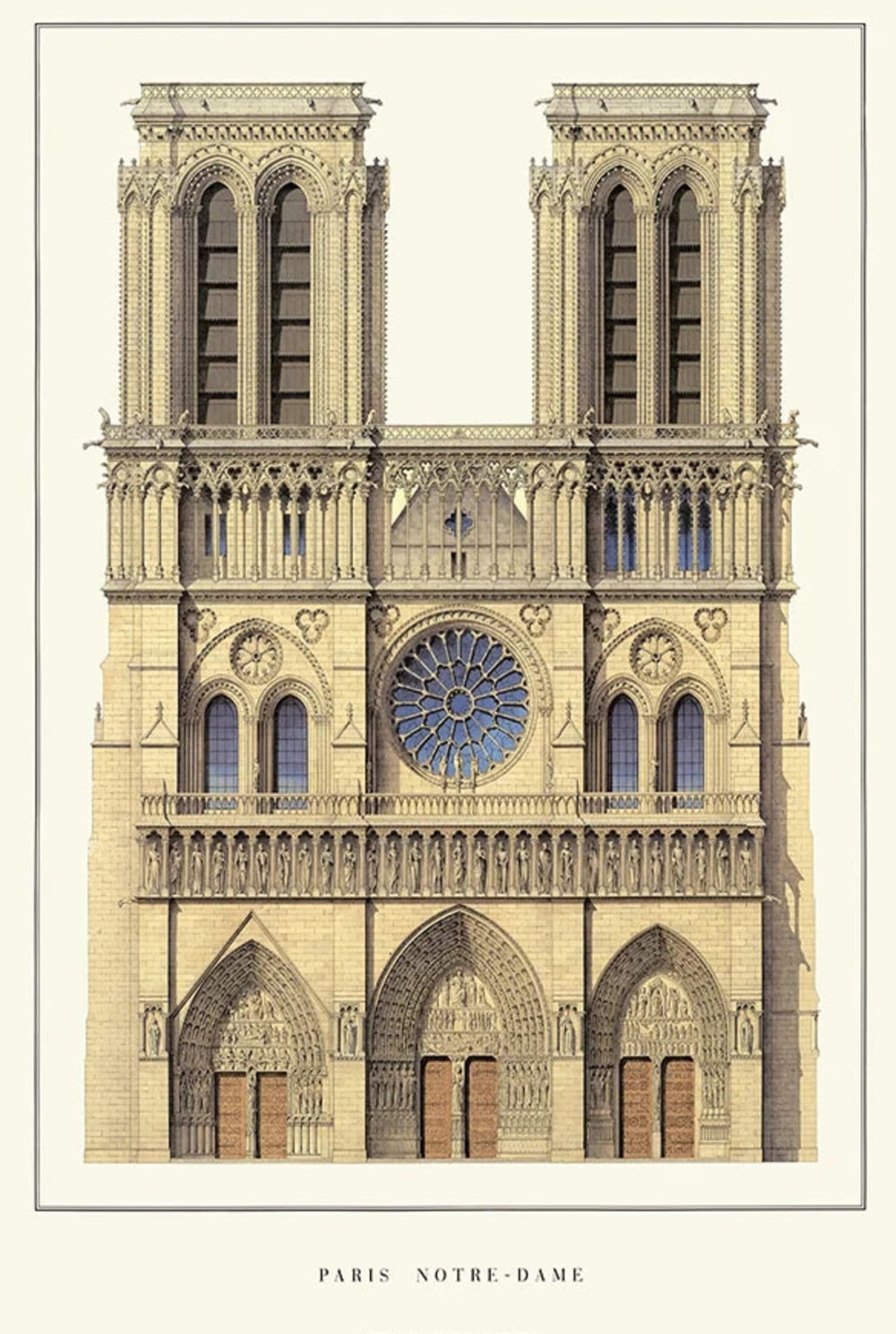 Notre-Dame Cathedral | Paris | France | Iconic Gothic Architecture | European Cathedrals | Architectural Art Posters