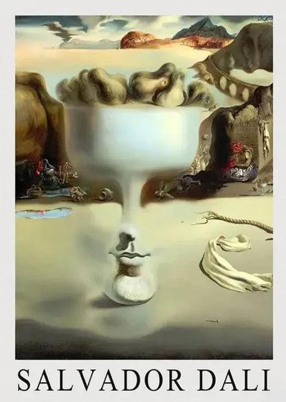 Salvador Dali | Surrealism | Face and Fruit Dish on Beach