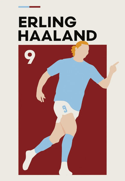 Erling Haaland Poster | Football Legend Art Print | Sport Lovers Wall Decor