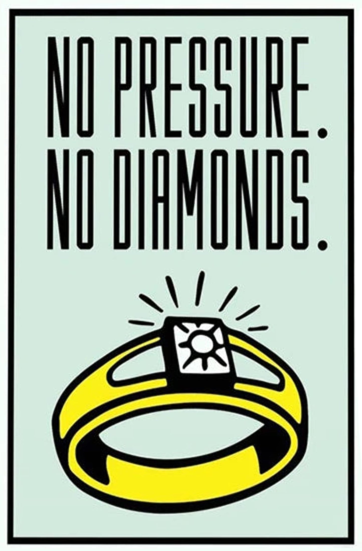 Monopoly Poster | No Pressure No Diamonds | Motivational Art Print | Home Wall Decor | Office & Room Decoration