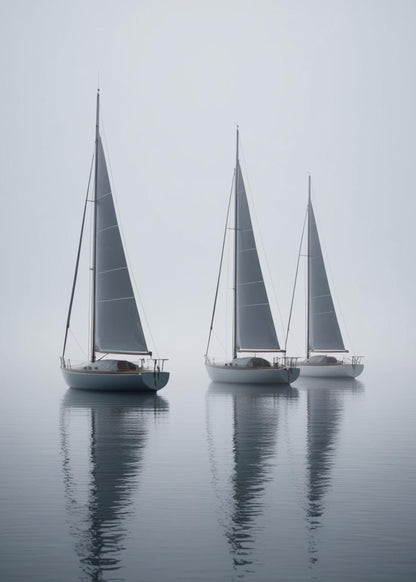 Three Sailing Boats | Nautical Ocean Theme